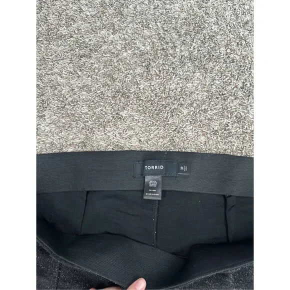 Torrid Flare Metallic Glitter Black Stretch Lurex High Rise Pull-on Pants 3X - Picture 4 of 11